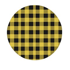 Black And Yellow Small Plaids Mini Round Pill Box by ConteMonfrey