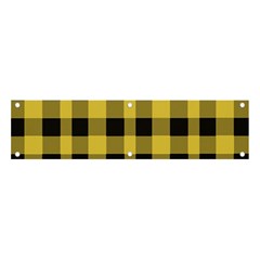 Black And Yellow Small Plaids Banner And Sign 4  X 1  by ConteMonfrey