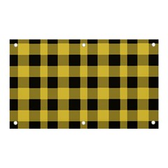 Black And Yellow Small Plaids Banner And Sign 5  X 3  by ConteMonfrey