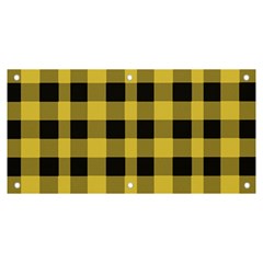 Black And Yellow Small Plaids Banner And Sign 6  X 3  by ConteMonfrey