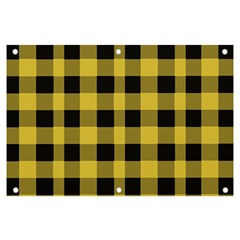 Black And Yellow Small Plaids Banner And Sign 6  X 4  by ConteMonfrey