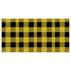 Black And Yellow Small Plaids Banner And Sign 8  X 4  by ConteMonfrey