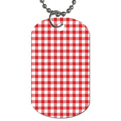 Straight Red White Small Plaids Dog Tag (two Sides) by ConteMonfrey