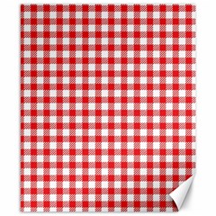 Straight Red White Small Plaids Canvas 8  X 10  by ConteMonfrey