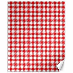 Straight Red White Small Plaids Canvas 16  X 20  by ConteMonfrey