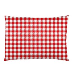 Straight Red White Small Plaids Pillow Case by ConteMonfrey