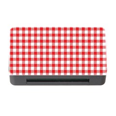 Straight Red White Small Plaids Memory Card Reader With Cf by ConteMonfrey