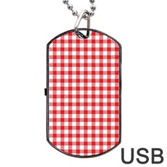 Straight Red White Small Plaids Dog Tag Usb Flash (one Side) by ConteMonfrey