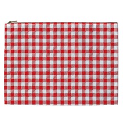 Straight Red White Small Plaids Cosmetic Bag (xxl) by ConteMonfrey