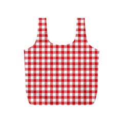 Straight Red White Small Plaids Full Print Recycle Bag (s) by ConteMonfrey