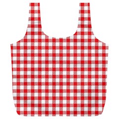 Straight Red White Small Plaids Full Print Recycle Bag (xl) by ConteMonfrey