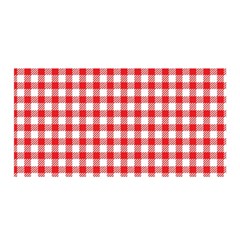 Straight Red White Small Plaids Satin Wrap 35  X 70  by ConteMonfrey