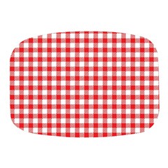 Straight Red White Small Plaids Mini Square Pill Box by ConteMonfrey