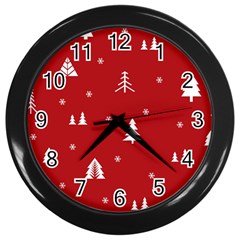 Abstract-cute-christmas Seamless Wall Clock (black) by nateshop