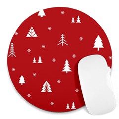 Abstract-cute-christmas Seamless Round Mousepads by nateshop