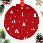 Abstract-cute-christmas Seamless Round Ornament (Two Sides) Front