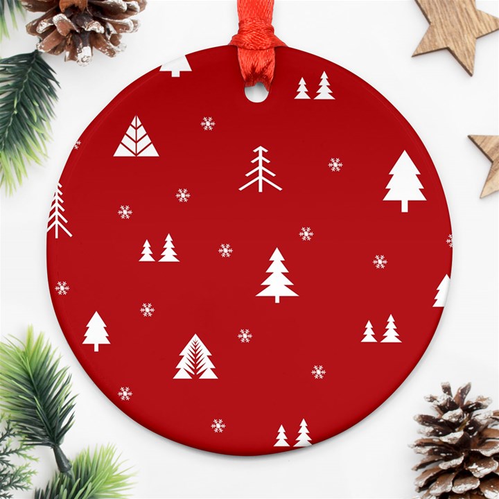 Abstract-cute-christmas Seamless Round Ornament (Two Sides)