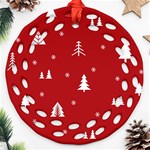 Abstract-cute-christmas Seamless Round Filigree Ornament (Two Sides) Front