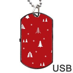 Abstract-cute-christmas Seamless Dog Tag Usb Flash (one Side) by nateshop