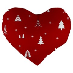 Abstract-cute-christmas Seamless Large 19  Premium Flano Heart Shape Cushions by nateshop