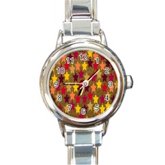 Abstract-flower Gold Round Italian Charm Watch by nateshop