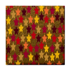 Abstract-flower Gold Tile Coaster by nateshop