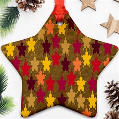 Abstract-flower Gold Star Ornament (two Sides) by nateshop