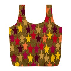 Abstract-flower Gold Full Print Recycle Bag (l)