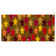 Abstract-flower Gold Banner And Sign 4  X 2 