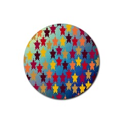 Abstract-flower,bacground Rubber Coaster (round)