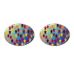 Abstract-flower,bacground Cufflinks (oval) by nateshop