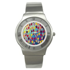 Abstract-flower,bacground Stainless Steel Watch by nateshop