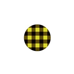 Black And Yellow Plaids 1  Mini Magnets by ConteMonfrey