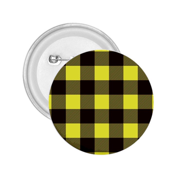 Black and yellow plaids 2.25  Buttons