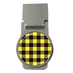 Black And Yellow Plaids Money Clips (round) 