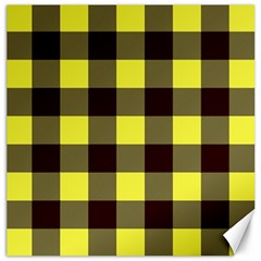 Black And Yellow Plaids Canvas 16  X 16  by ConteMonfrey