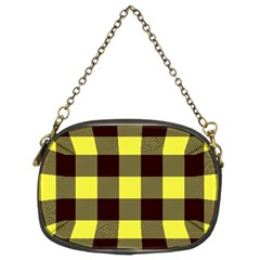 Black And Yellow Plaids Chain Purse (two Sides) by ConteMonfrey