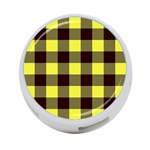 Black and yellow plaids 4-Port USB Hub (Two Sides) Back