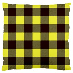 Black And Yellow Plaids Large Cushion Case (two Sides) by ConteMonfrey