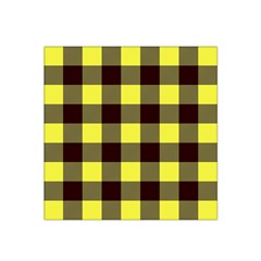 Black And Yellow Plaids Satin Bandana Scarf 22  X 22  by ConteMonfrey