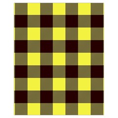 Black And Yellow Plaids Drawstring Bag (small) by ConteMonfrey