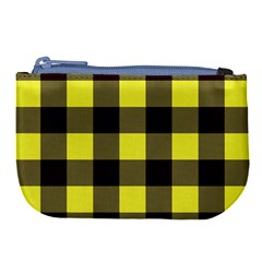 Black And Yellow Plaids Large Coin Purse by ConteMonfrey