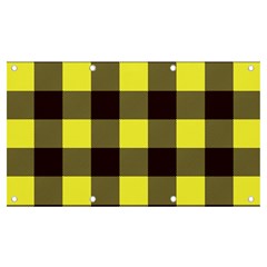 Black And Yellow Plaids Banner And Sign 7  X 4  by ConteMonfrey