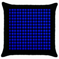 Neon Blue And Black Plaids Throw Pillow Case (black) by ConteMonfrey