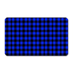 Neon Blue And Black Plaids Magnet (rectangular) by ConteMonfrey