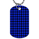 Neon blue and black plaids Dog Tag (One Side) Front