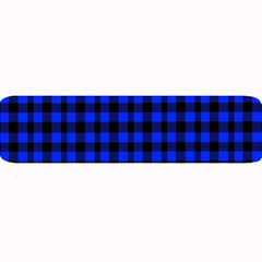 Neon Blue And Black Plaids Large Bar Mats by ConteMonfrey