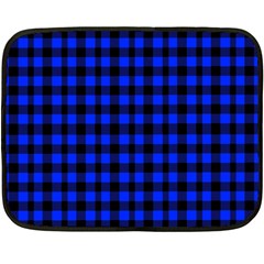 Neon Blue And Black Plaids Fleece Blanket (mini) by ConteMonfrey