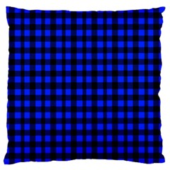 Neon Blue And Black Plaids Standard Flano Cushion Case (two Sides) by ConteMonfrey