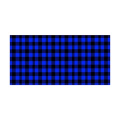 Neon Blue And Black Plaids Yoga Headband by ConteMonfrey